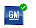 blue square logo with GM