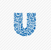 Blue U letter symbol