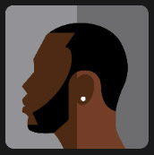 black man wearing earrings