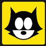 black cat character icon pop