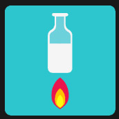 Heated glass flame icon