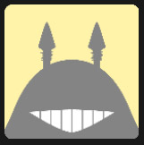 big smile mouth and gray face character