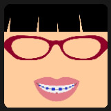 woman wearing red glasses with black hair quiz