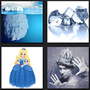 4 pics one movie answers level 4 iceberg, princess in blue, ice cubes