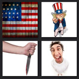 4 pics 1 movie americal flag, knife