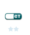 white et in a blue oval eset logo answer