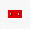 N and X letters in red rectangle logo