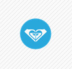 blue circle diamant shape inside logo level 4