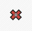 x games burgundy logo with black edges