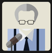 one man show with glasses icon