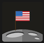 american flag on the moon