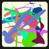 different shapes painting multicolored