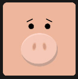 character pig with big nose