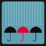 red and black umbrellas on  rain quiz