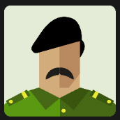military man dressed in green with black beret