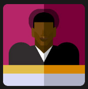 man in suit big shoulders icon