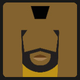 black man with black beard character