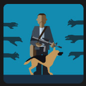 man with gun's and his dog quiz