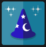 magician blue crest with stars