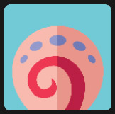 snail with pink dots and red strip