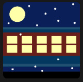 big moon and blue train holiday