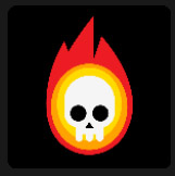 skull in flames tv and film icon pop
