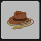 brown hat and whip character