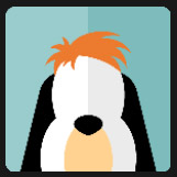 dog with black nose red hair character