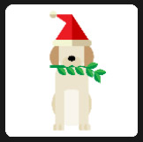 dog with red cap with leaf