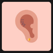 quiz with earring and love tattoo