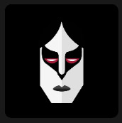white and black mask with red eyes quiz