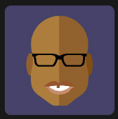 big black guy with glasses