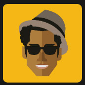 big gray hat man wearing glasses