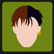 man with earring brown and dar hair