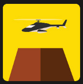 helicopter quiz in yellow square icon pop