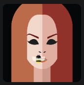 redhead woman with a bee on his face