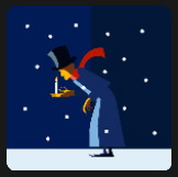 man with candle walking on snow