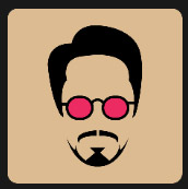 red glasses man with nice hairstyle