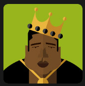 rap singer man black with big crown