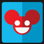 red mouse with eyes and mouth white