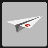 paper airplane with red lips stamp