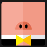 yellow bow pig character