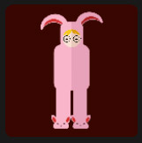 pink bunny with bunny shoes