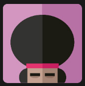 man in pink square with big hair