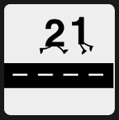 running 21 sign on road tv film