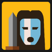 blue and white man face with sword quiz