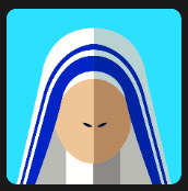 nun dressed in white and blue hood