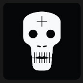 skull with plus sign on his forehead