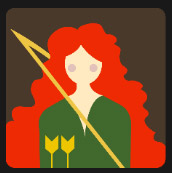 arch woman icon redhead film