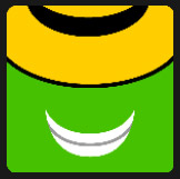green face yellow face character